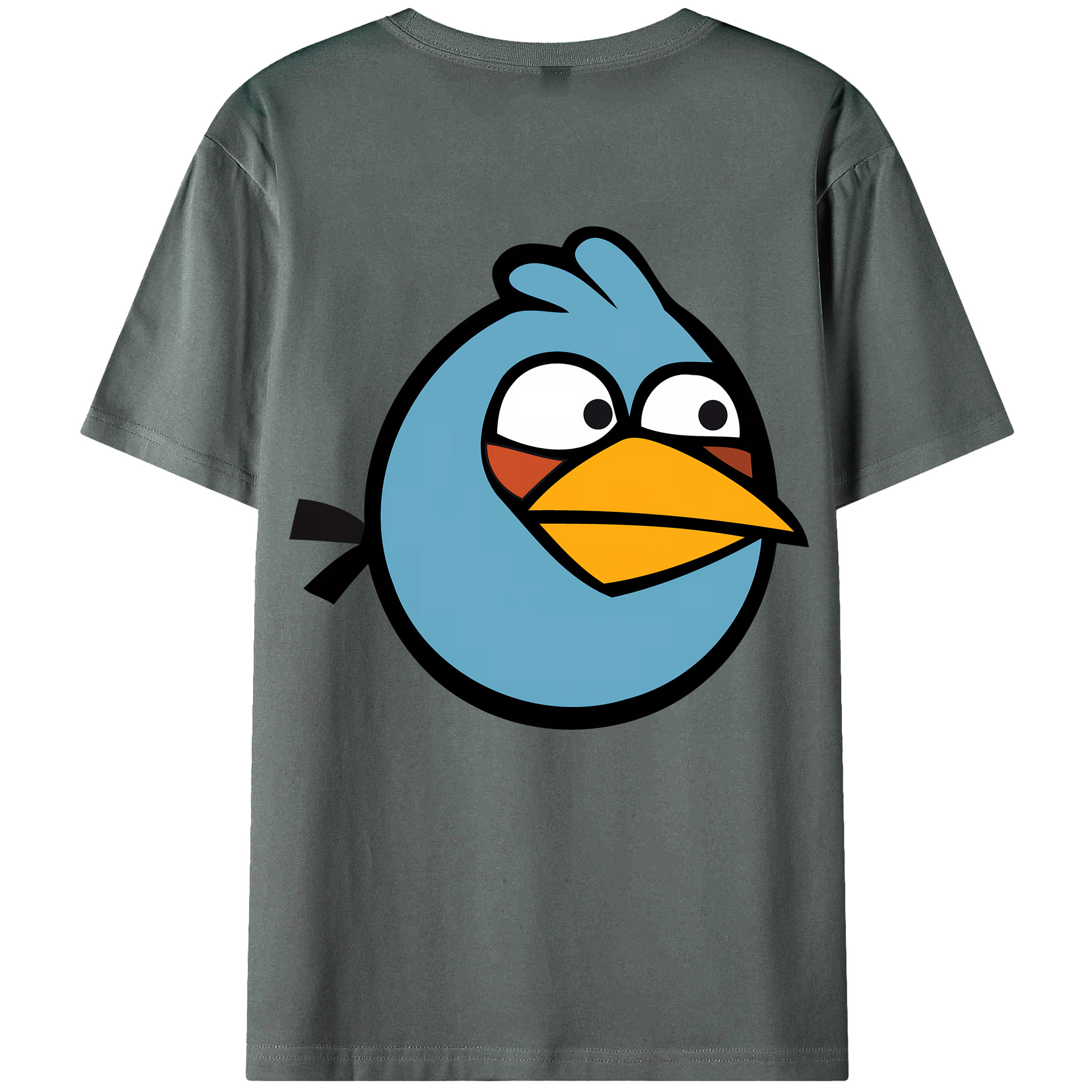 （画像用） Angry Birds アングリーバード 綿100％ メンズ半袖Tシャツ（バックプリント） 通気性